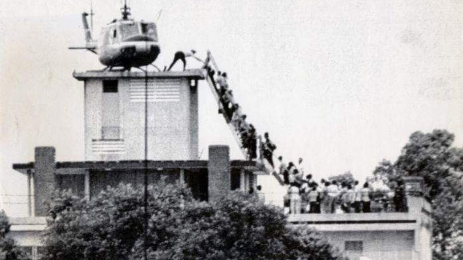 Chopper Evacuates U.S. Embassy in Saigon